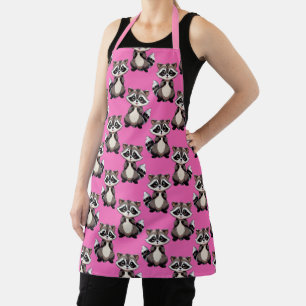 Wasbeerpatroon Roze ontwerp Schort