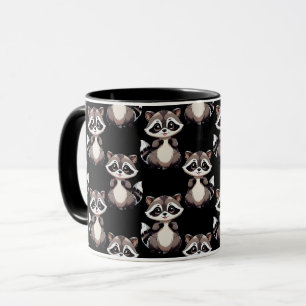 Wasbeerpatroon zwart design  mok