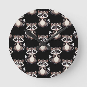 Wasbeerpatroon zwart design ronde klok