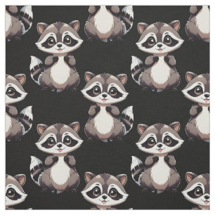 Wasbeerpatroon zwart design stof