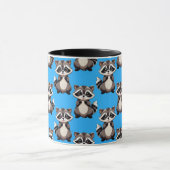 Wasbeerpatroonontwerp Blauw Mok (Midden)