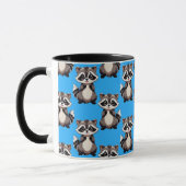 Wasbeerpatroonontwerp Blauw Mok (Links)