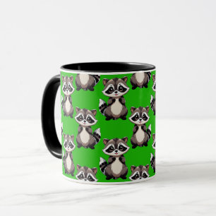 Wasbeerpatroonontwerp groen mok
