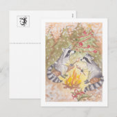 Wasbeertjes die marshmallows roosteren Kerstkaart Feestdagenkaart (Voorkant / Achterkant)