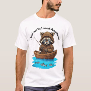 Wasbeervissen angstig maar semi-functioneel t-shirt