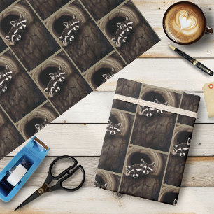 Wasberen Bruine Schattigee Boom Cadeaupapier