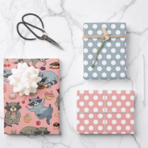 Wasberen en desserts inpakpapier set vel