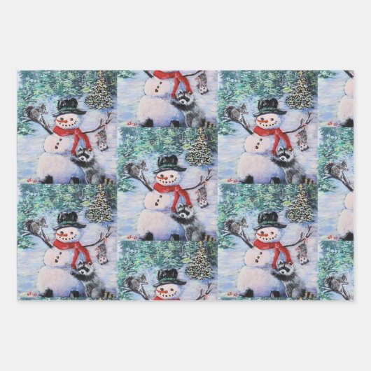 Wasberen en dieren in het wild inpakpapier vel (Voorkant)