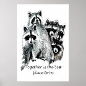 Wasberen Familie Printable Muurkunst – "Samen Poster (Voorkant)