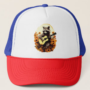 Wasberen Gitaar Serenade in Zonnebloemen Trucker Pet