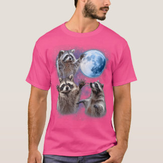 Wasberen huilen bij het Moon Shirt - Funny Raccoon