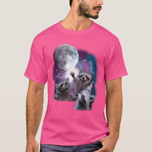 Wasberen huilen bij het Moon Shirt - Funny Raccoon