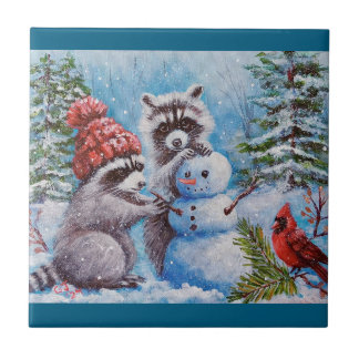 Wasberen, kardinaal, sneeuwman decoratieve Tegels Tegeltje