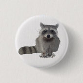 Waschbär Ronde Button 3,2 Cm (Voorkant)