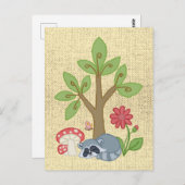 Waschbär unterm Baum Briefkaart (Voorkant / Achterkant)