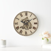 Wasclock met wasbeer grote klok (Huis)