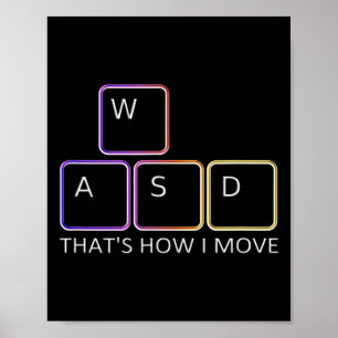 Wasd Gaming Design - Iconisch toetsenbord voor pc- Poster