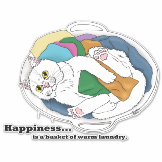 Wasdagkat Sticker (Voorkant)