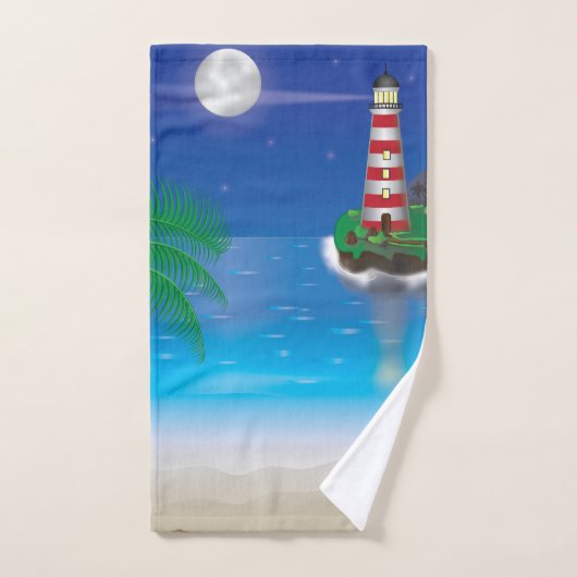 Wasdoekset met vuurtoren bad handdoek (Handdoek)