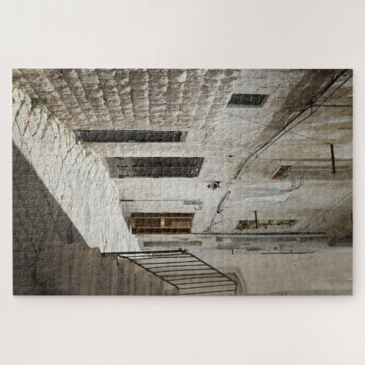 Wasgoed dat in een steegje in Italië droog is Legpuzzel (Horizontaal)