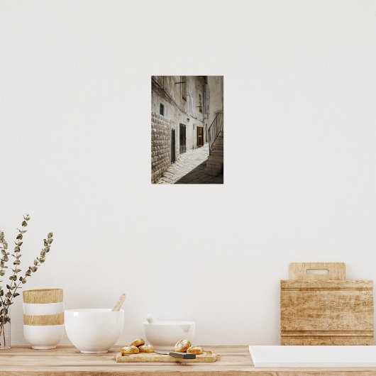 Wasgoed dat in een steegje in Italië droog is Poster (Keuken)