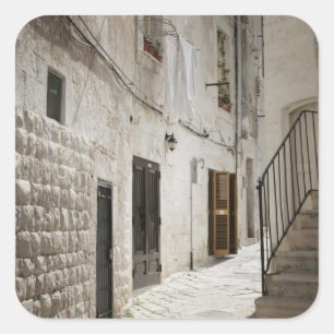 Wasgoed dat in een steegje in Italië droog is Vierkante Sticker