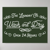  wasgoed donkergroen poster (Voorkant)