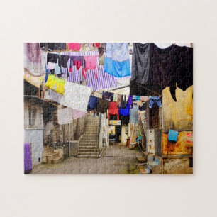Wasgoed voor drogen legpuzzel