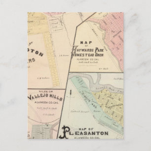 Wash Corners, Haywards Park, Niles, Pleasanton Briefkaart