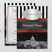 Wash DC Skyline Zwart Wat Strp P repetitie diner Kaart (Voorkant / Achterkant)