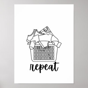 Wash dry fold repeat posters