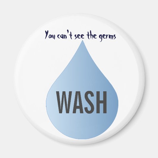 WASH hands blue rain drop clean water magnet Magneet (Voorkant)