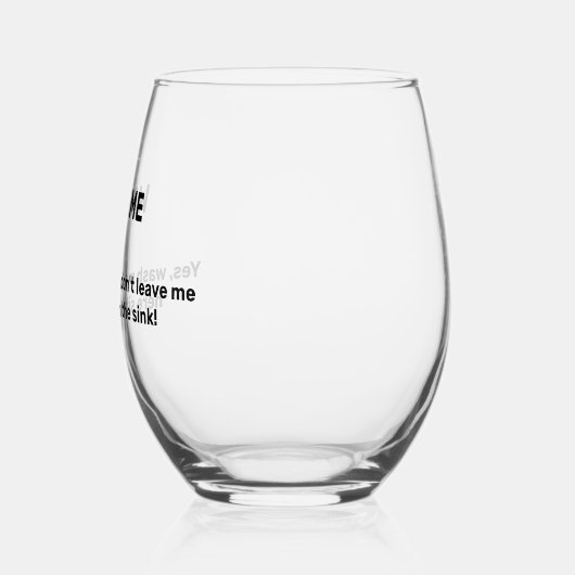 WASH ME Funny Custom Text Dirty Wijnglas Zonder Voet (Links)