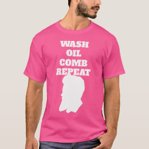 Wash Olie Kam Herhaal Baard T-shirt