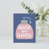 Wash Your Hands Briefkaart (Staand voorkant)