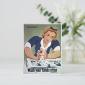 Wash Your Hands Briefkaart (Staand voorkant)