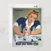 Wash Your Hands Briefkaart (Voorkant / Achterkant)