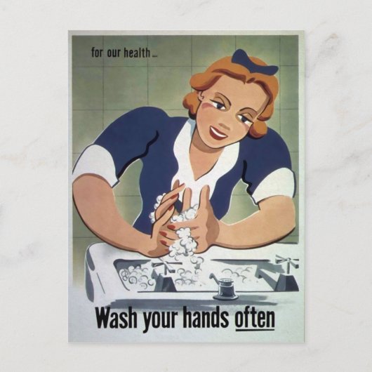 Wash Your Hands Briefkaart (Voorkant)