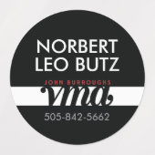 Washable Waterproof Sticker Label Black Red White (Design 1)