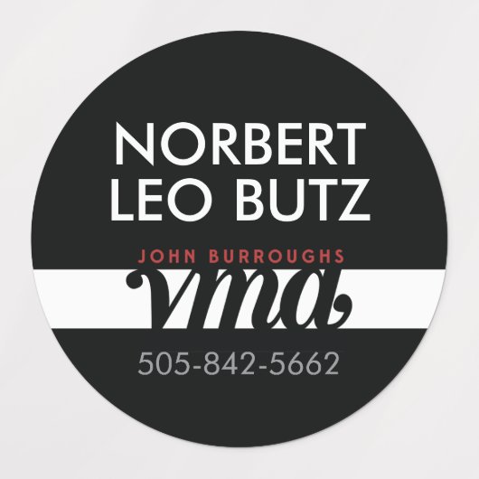 Washable Waterproof Sticker Label Black Red White (Design 1)