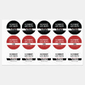 Washable Waterproof Sticker Label Black Red White (Feuille)