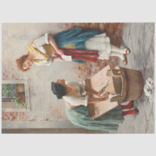 Washerwomen Het nieuws delen in een Italiaans dorp Tissuepapier