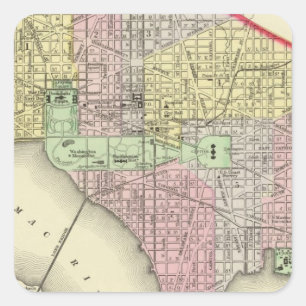 Washington 3 vierkante sticker