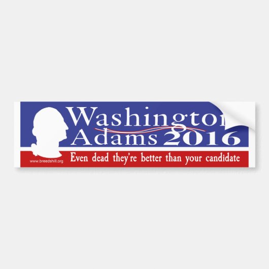 Washington Adams 2016 Bumpersticker (Voorkant)