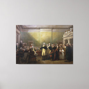 Washington Aftreden van de Commissie John Trumbull Canvas Afdruk