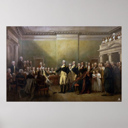 Washington Aftreden van de Commissie John Trumbull Poster (Voorkant)