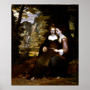 Washington Allston Hermia en Helena Poster