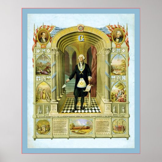 Washington als Freemason ~ 1867 ~  Poster (Voorkant)