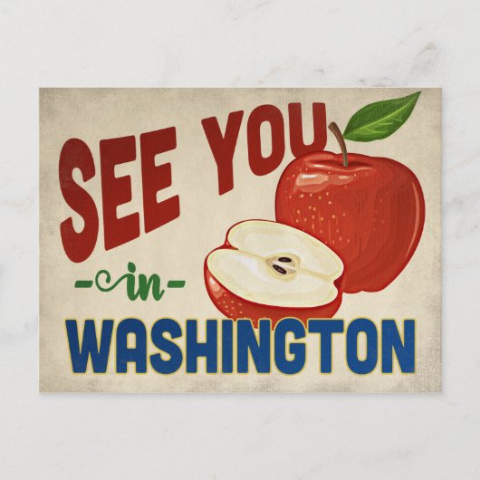 Washington Apple - Vintage Travel Briefkaart (Voorkant)