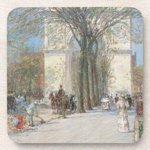 Washington Arch, lente van Frederick Childe Hassam Bier Onderzetter